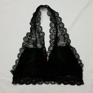 New black lace bra bralette halter top